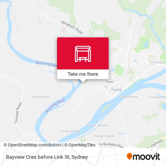 Bayview Cres before Link St map