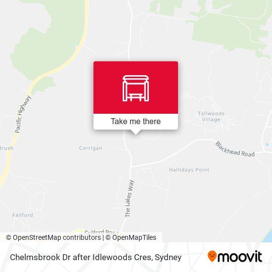 Chelmsbrook Dr after Idlewoods Cres map