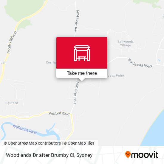 Woodlands Dr after Brumby Cl map