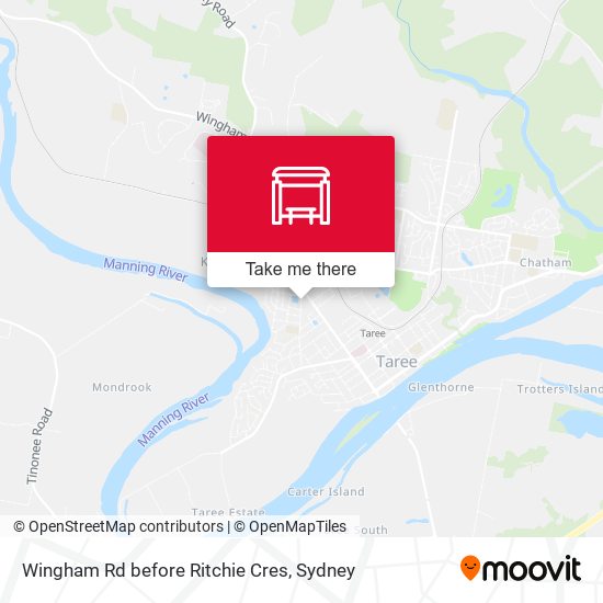 Wingham Rd before Ritchie Cres map