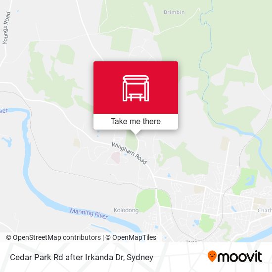 Cedar Park Rd after Irkanda Dr map