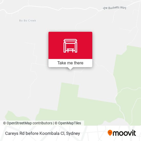 Careys Rd before Koombala Cl map