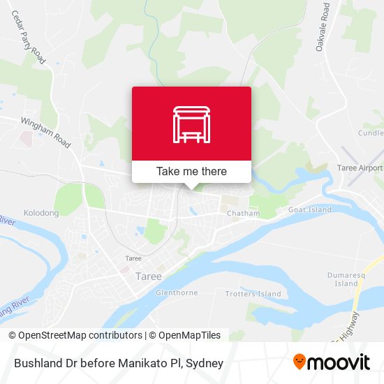 Bushland Dr before Manikato Pl map