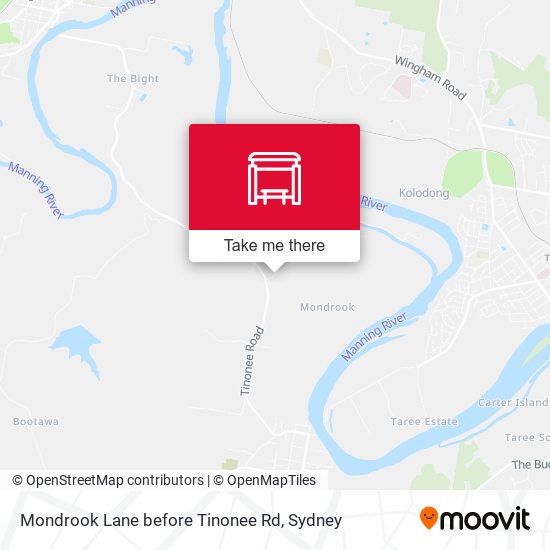 Mondrook Lane before Tinonee Rd map