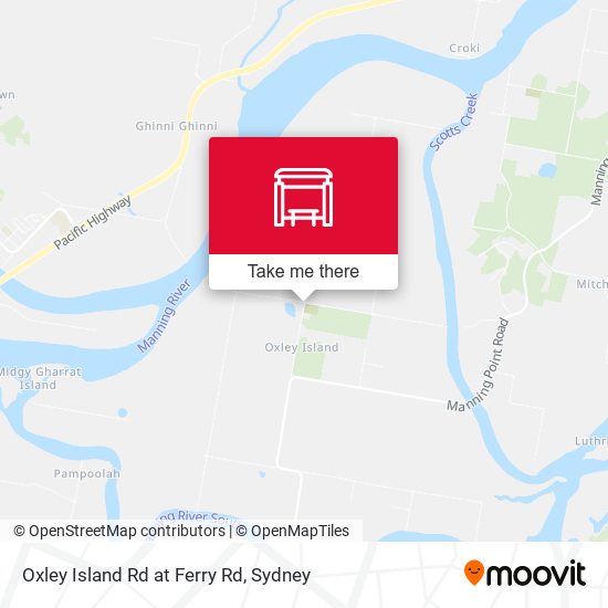 Oxley Island Rd at Ferry Rd map