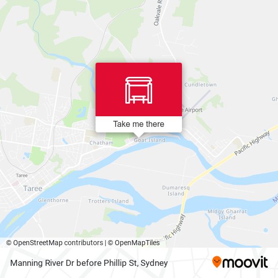 Manning River Dr before Phillip St map