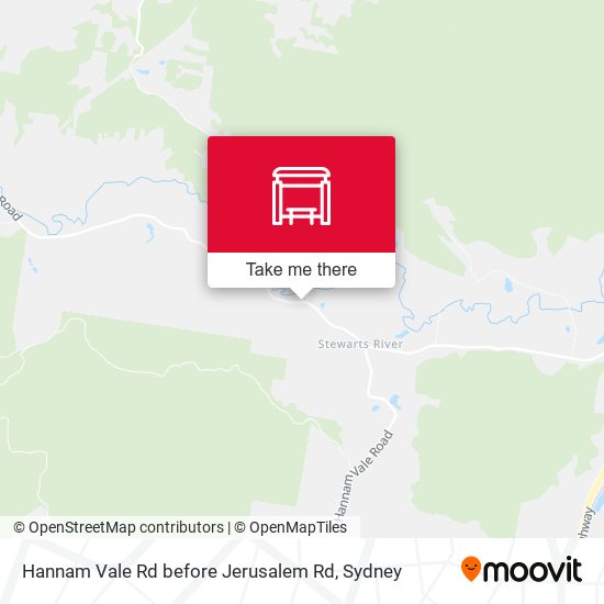 Hannam Vale Rd before Jerusalem Rd map