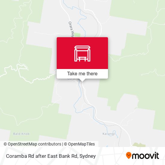 Coramba Rd after East Bank Rd map