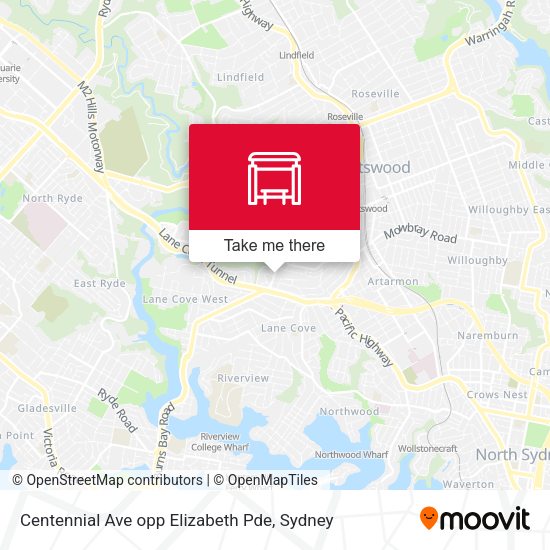 Centennial Ave opp Elizabeth Pde map