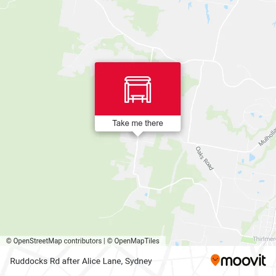 Ruddocks Rd after Alice Lane map