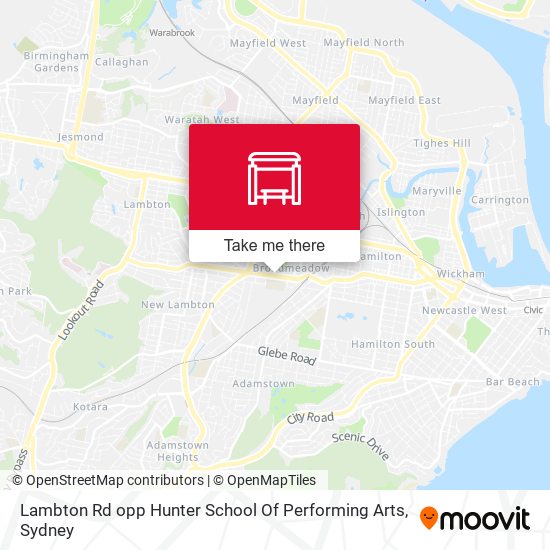 Lambton Rd opp Hunter School Of Performing Arts map