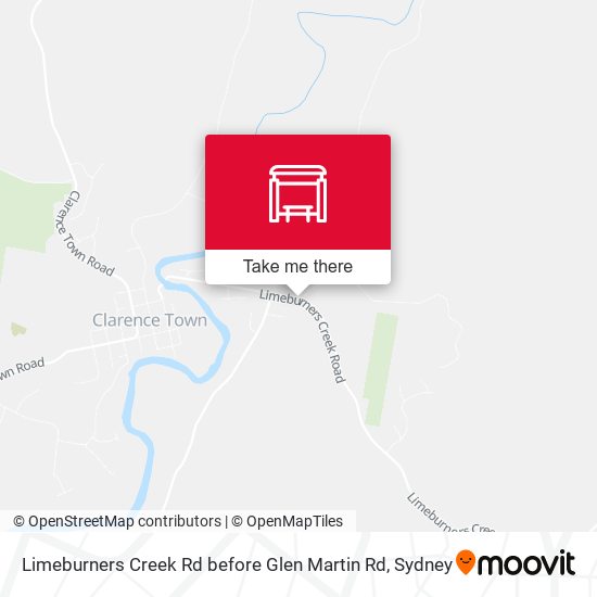 Limeburners Creek Rd before Glen Martin Rd map
