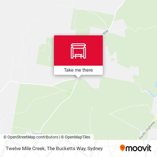 Twelve Mile Creek, The Bucketts Way map