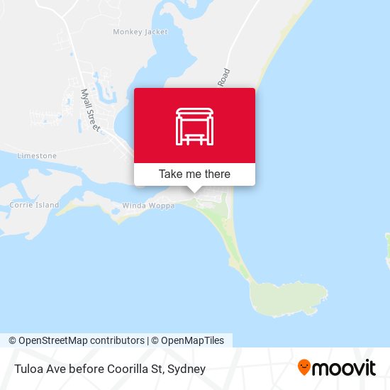 Tuloa Ave before Coorilla St map