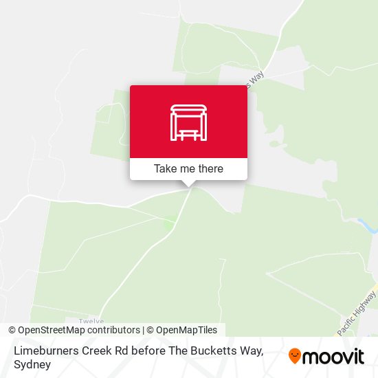 Limeburners Creek Rd before The Bucketts Way map
