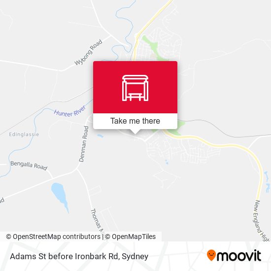 Adams St before Ironbark Rd map
