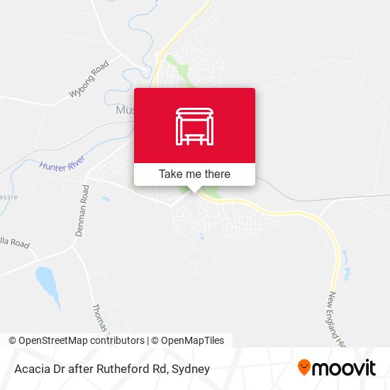 Acacia Dr after Rutheford Rd map
