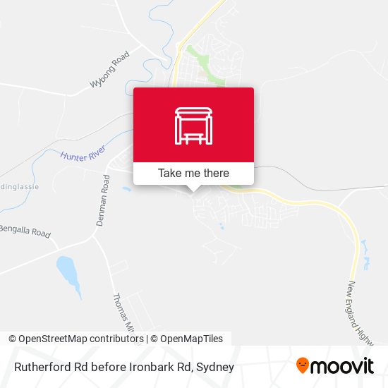 Rutherford Rd before Ironbark Rd map