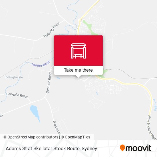 Adams St at Skellatar Stock Route map