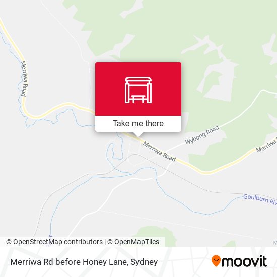 Merriwa Rd before Honey Lane map