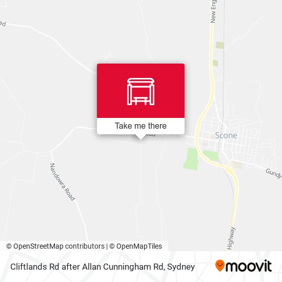 Cliftlands Rd after Allan Cunningham Rd map