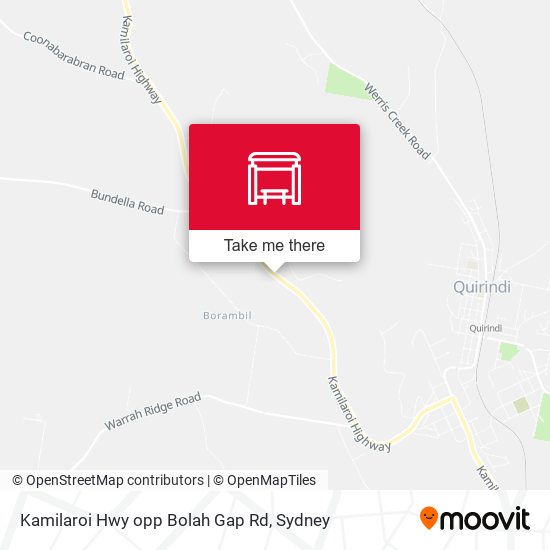 Kamilaroi Hwy opp Bolah Gap Rd map