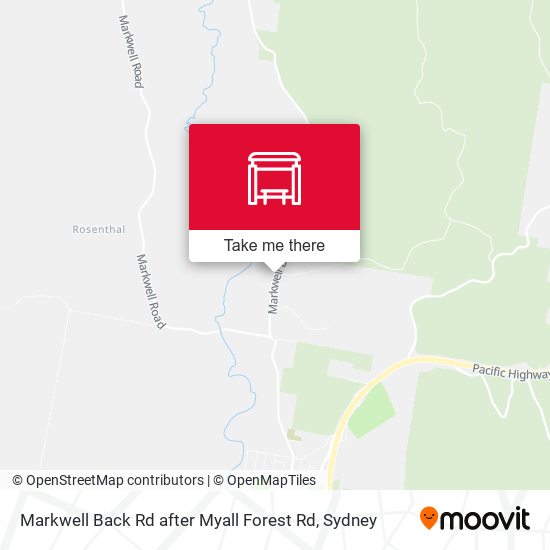 Markwell Back Rd after Myall Forest Rd map