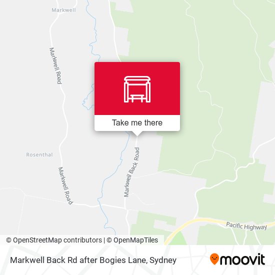 Markwell Back Rd after Bogies Lane map