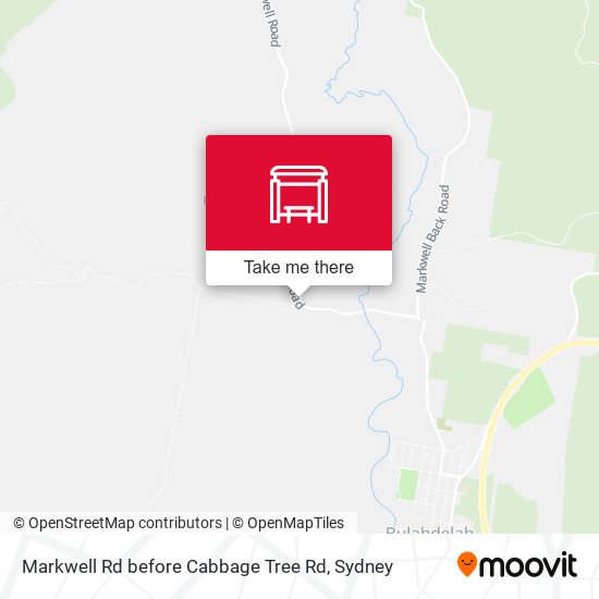 Markwell Rd before Cabbage Tree Rd map
