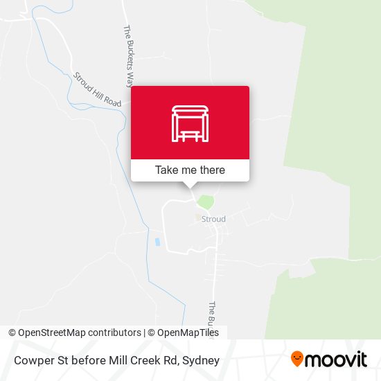 Cowper St before Mill Creek Rd map