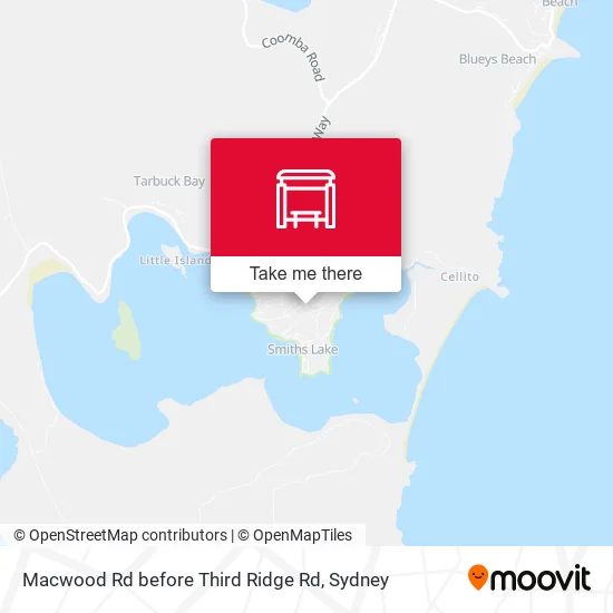 Macwood Rd before Third Ridge Rd map