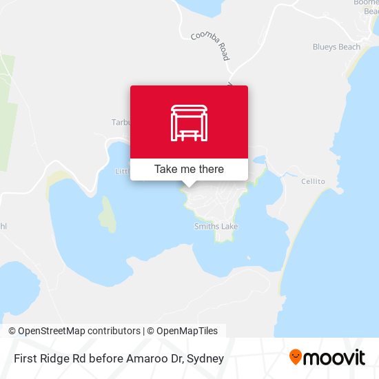 First Ridge Rd before Amaroo Dr map