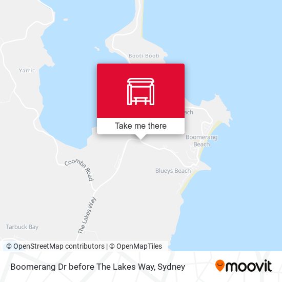 Boomerang Dr before The Lakes Way map