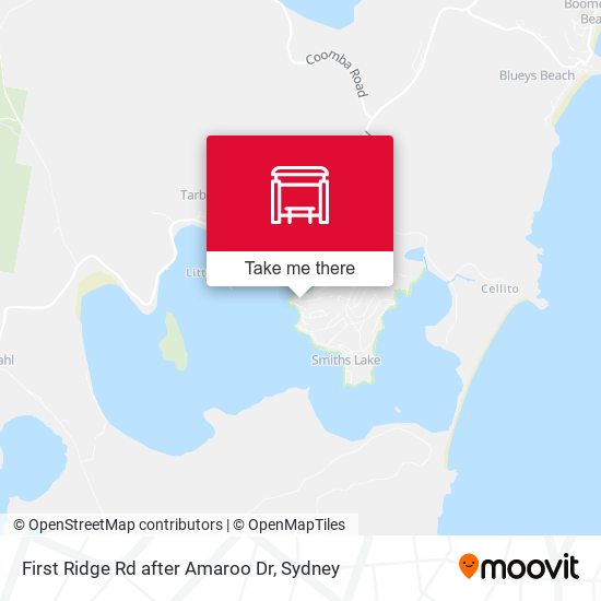 First Ridge Rd after Amaroo Dr map