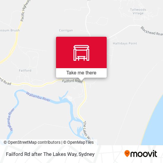 Failford Rd after The Lakes Way map
