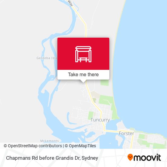 Chapmans Rd before Grandis Dr map