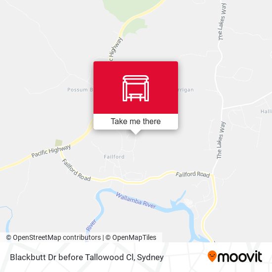 Blackbutt Dr before Tallowood Cl map