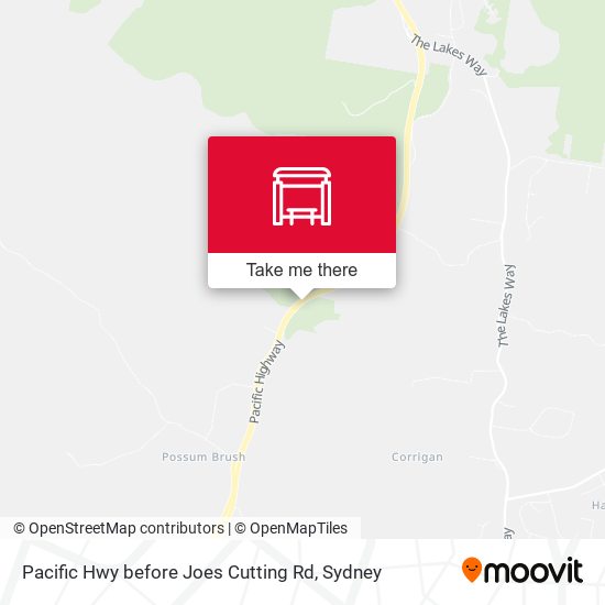 Pacific Hwy before Joes Cutting Rd map