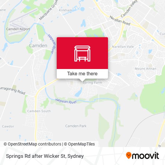 Springs Rd after Wicker St map