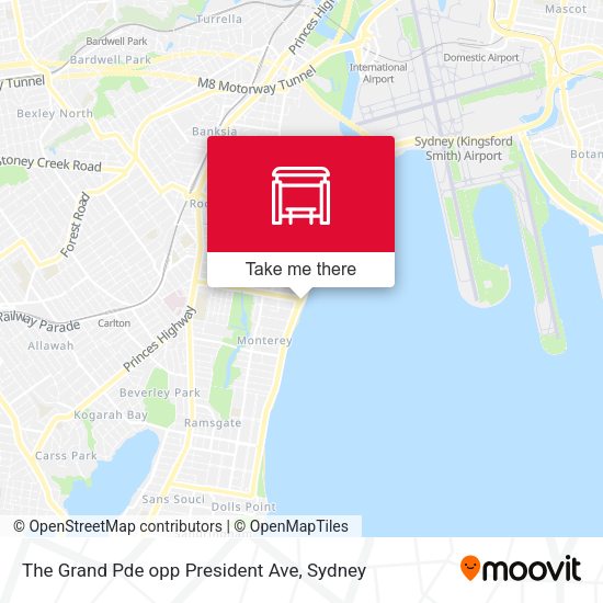 The Grand Pde opp President Ave map