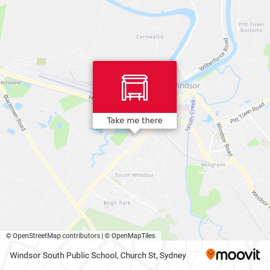 Windsor South Public School, Church St map