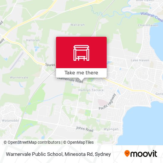 Warnervale Public School, Minesota Rd map