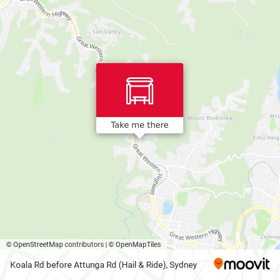 Koala Rd before Attunga Rd (Hail & Ride) map