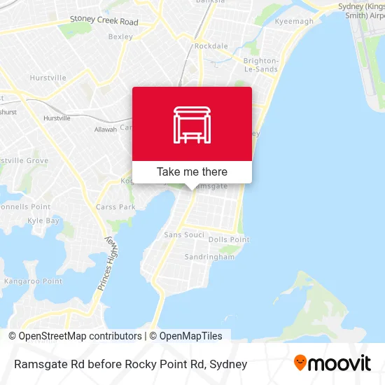 Mapa Ramsgate Rd before Rocky Point Rd