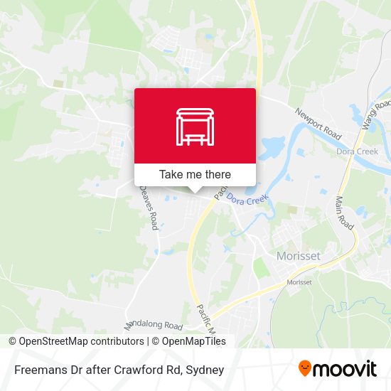 Freemans Dr after Crawford Rd map