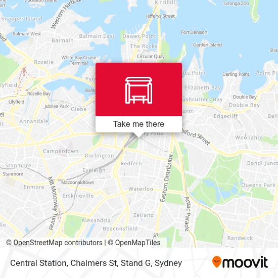 Mapa Central Station, Chalmers St, Stand G