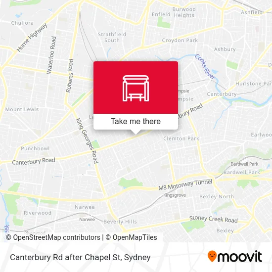 Mapa Canterbury Rd after Chapel St