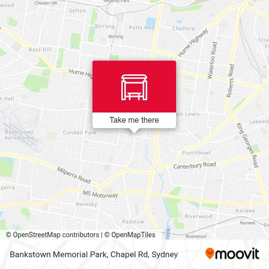 Mapa Bankstown Memorial Park, Chapel Rd