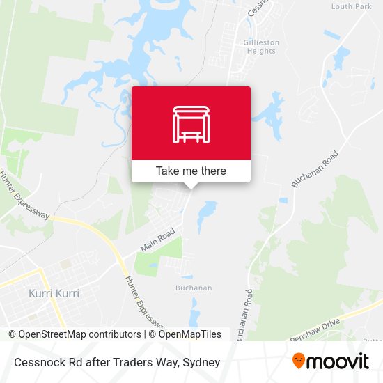Cessnock Rd after Traders Way map