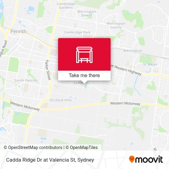 Cadda Ridge Dr at Valencia St map
